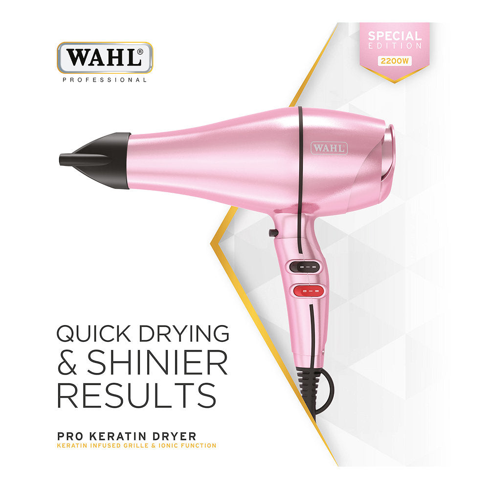 WAHL KERATIN 2200W DRYER PINK SHIMMER