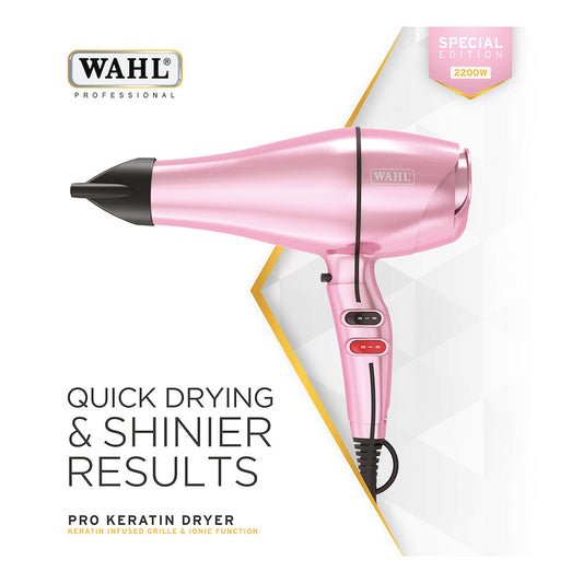 WAHL KERATIN 2200W DRYER PINK SHIMMER